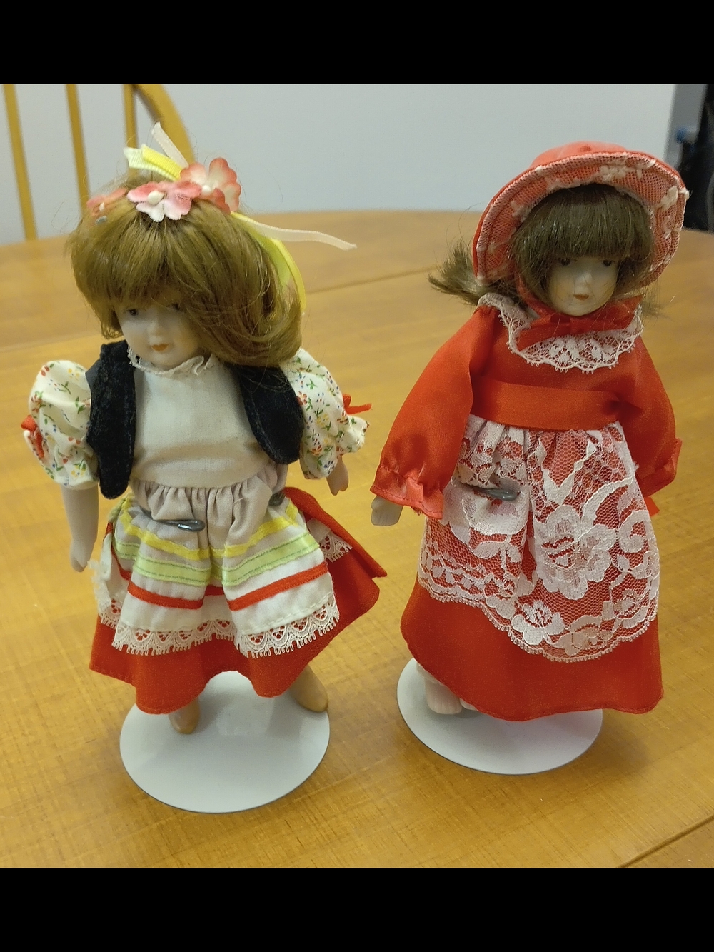 Set of 2 Gift of Gorham Porcelain Dolls - Heidi and Doll of the Month February